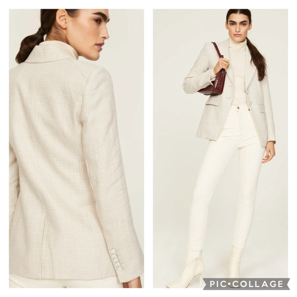 NWT Veronica Beard SUIT SET Mathi Jacket Blazer Isley Pant Trouser 4 Oatmeal - Picture 6 of 11